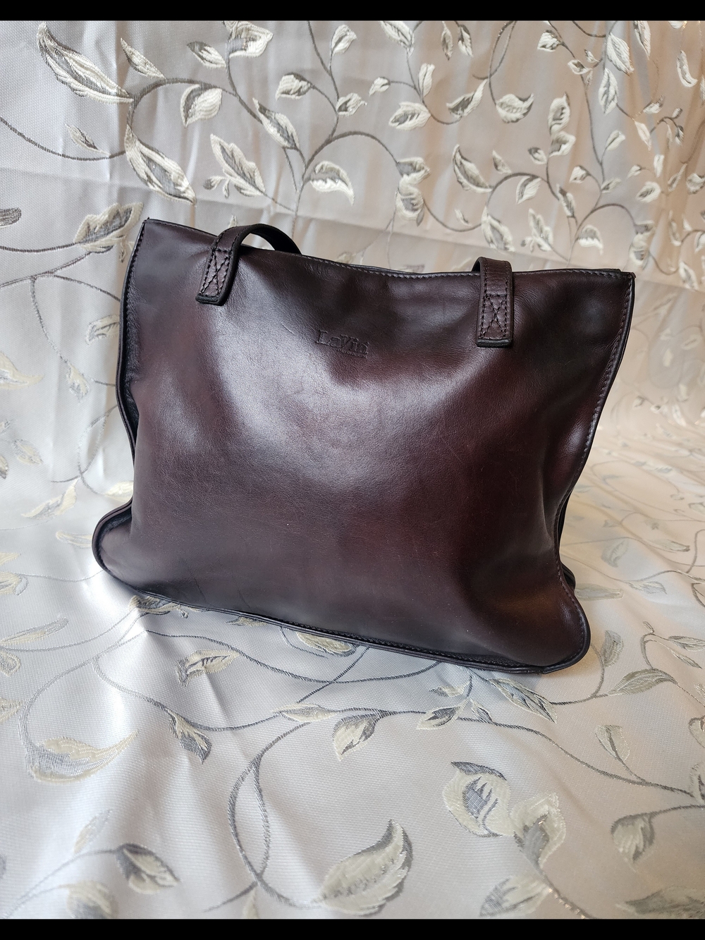 LaVia Firenze Real Italian Leather Tote Bag - Dark Rich Brown
